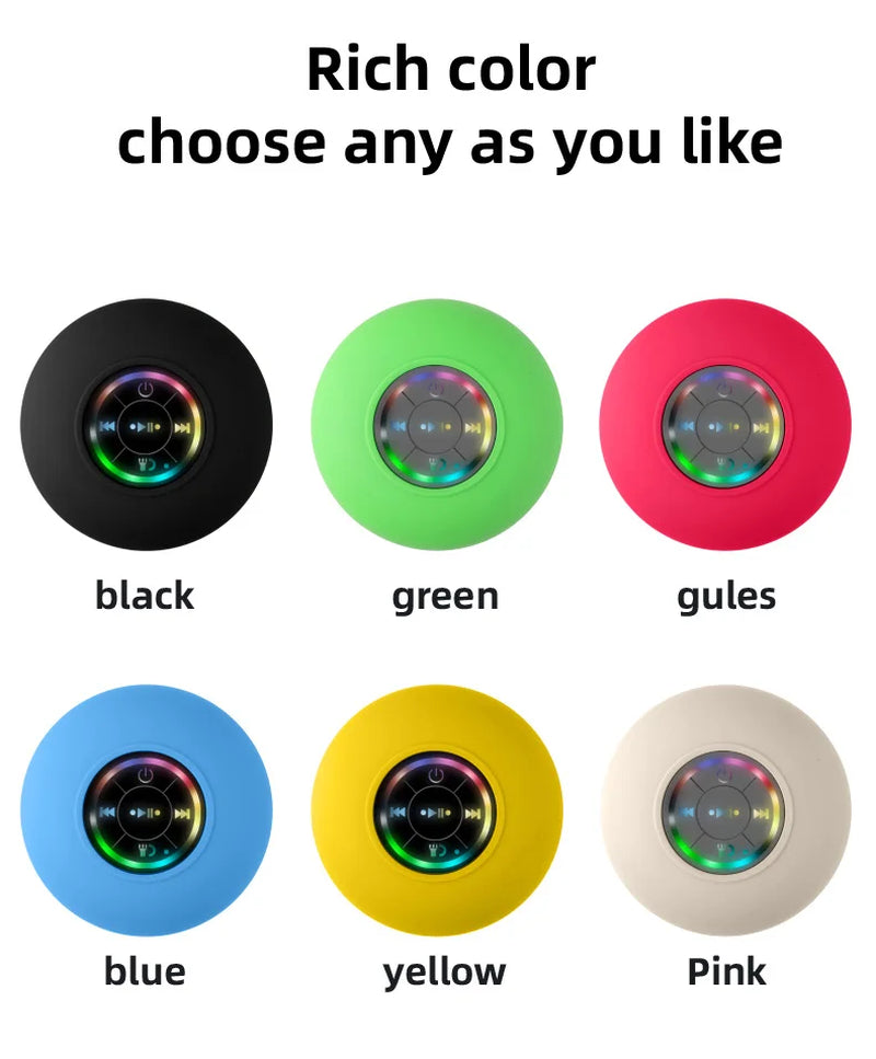 Portable Waterproof Suction Cup Bluetooth Speaker with RGB