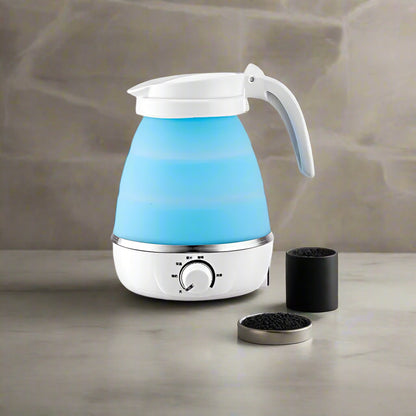 Mini Portable Fold Electric Kettle Thermostat Keep Warm Home Travel Business Automatic Power off Silicone Stainless Steel Safety