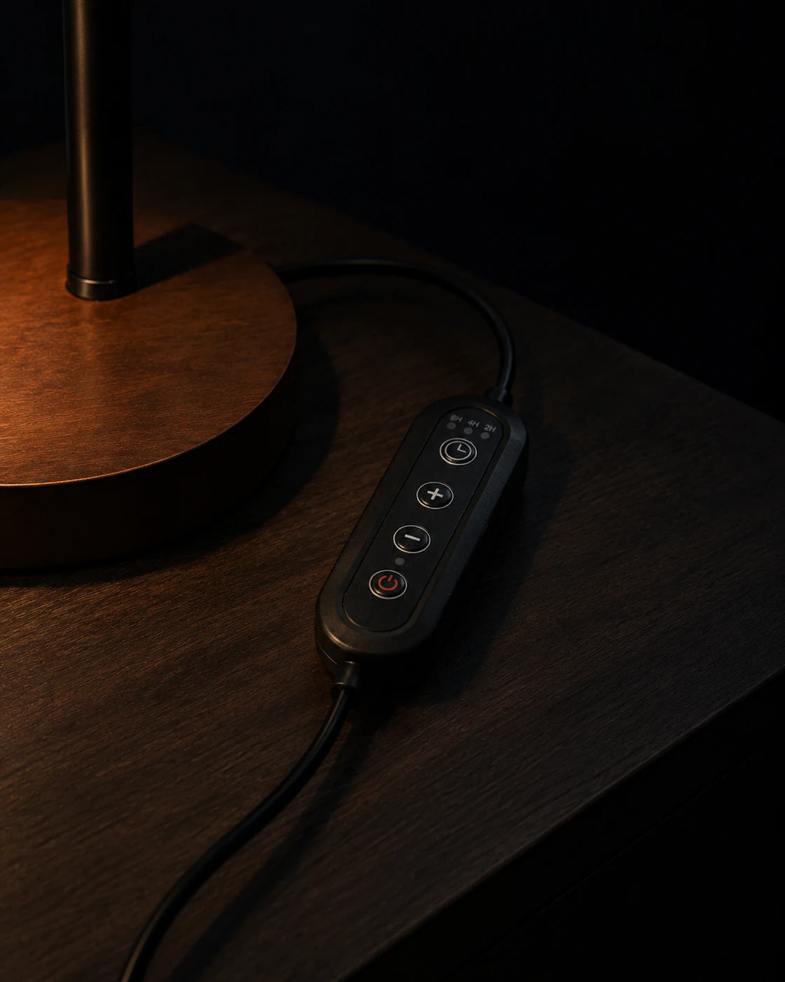 Close detail of the black Nordic candle warmer lamp
